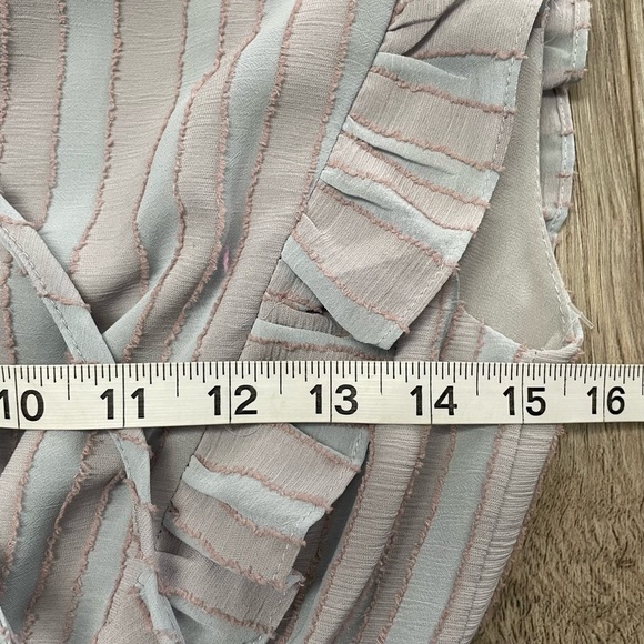 Storia Ruched Ruffle Pastel‎ Stripe Dress Small - Picture 4 of 6